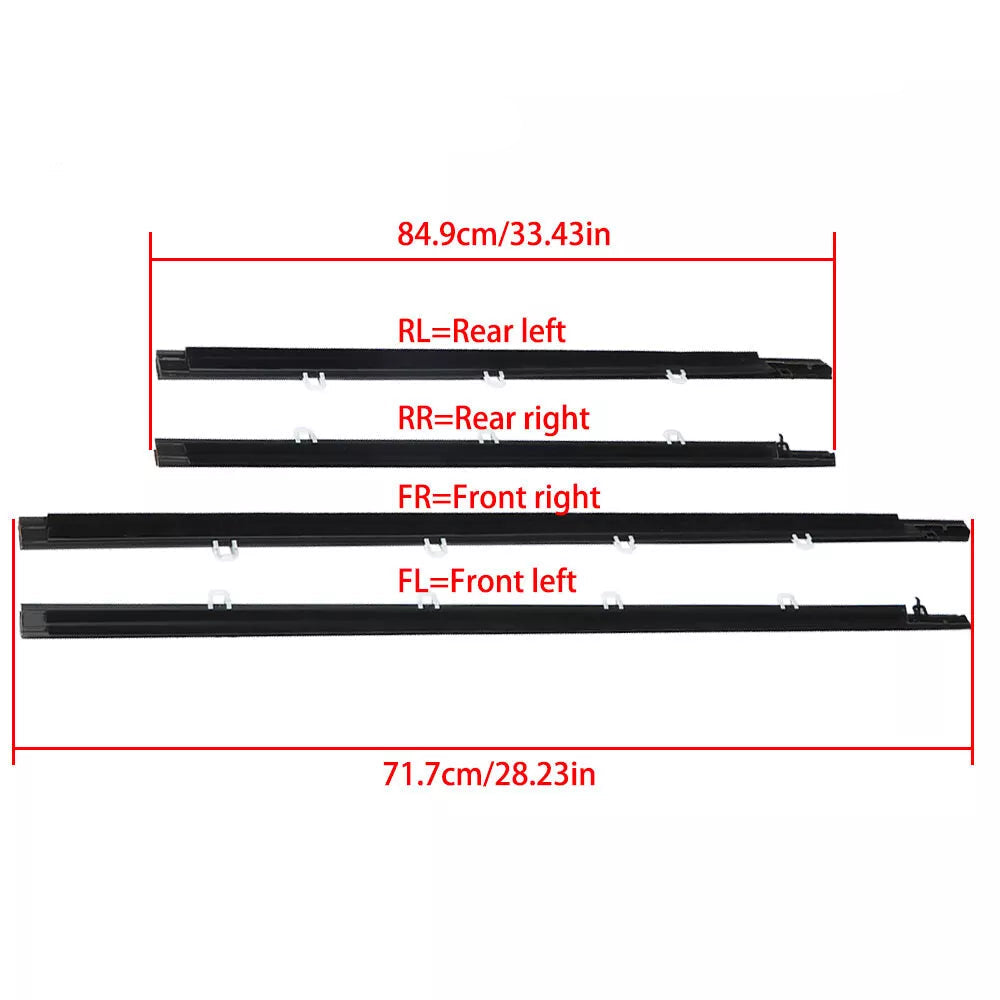 2009-2014 Acura TSX 72410-TL0-003 4PCS Car Outside Window Weatherstrip Seal Belt Moulding