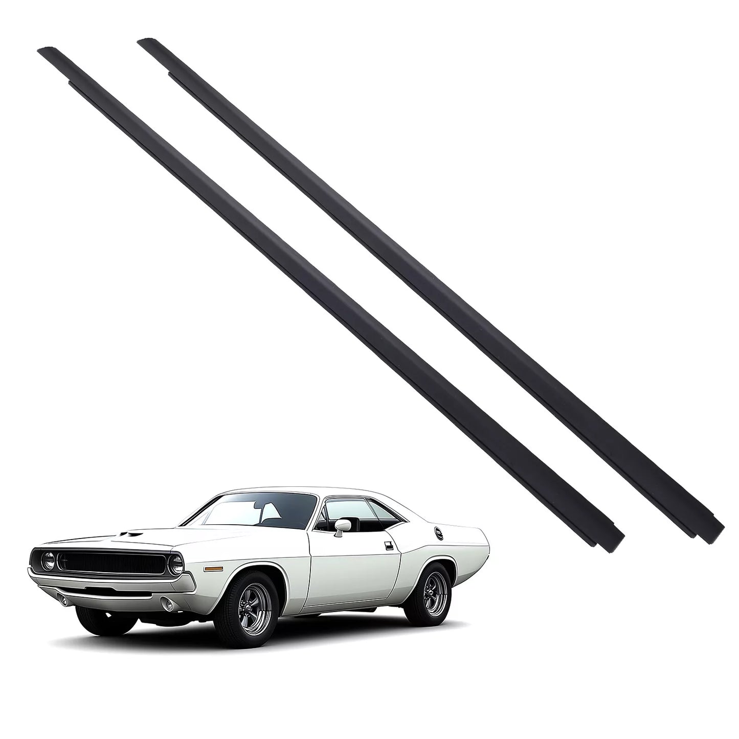 2008-2017 Dodge Challenger 55399123AF 55399122AF 2pcs Front Door Window Belt Weatherstrip