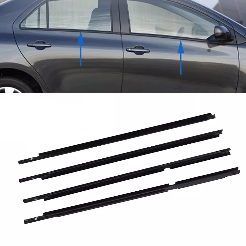 2005-2010 Toyota Vitz KSP90 NCP91 NCP95 SCP90 4pcs Outer Door Glass Weatherstrip Moulding 68160-52110 68210-52110