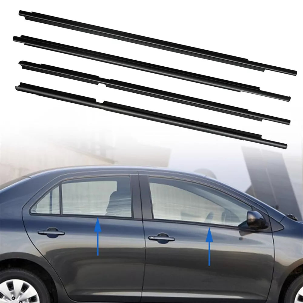 2005-2010 Toyota Vitz KSP90 NCP91 NCP95 SCP90 4pcs Outer Door Glass Weatherstrip Moulding 68160-52110 68210-52110