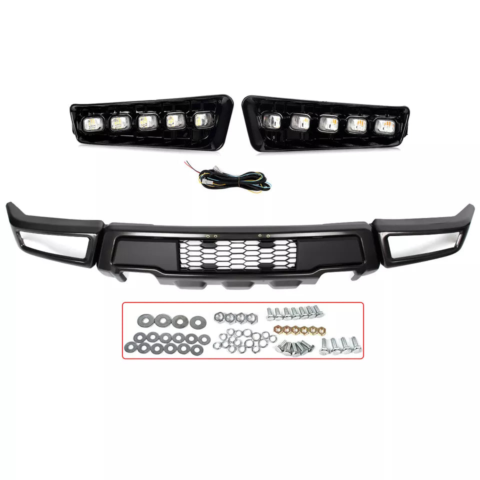 2009-2014 Ford F150 Steel Raptor Style Front Bumper W/LED Lights