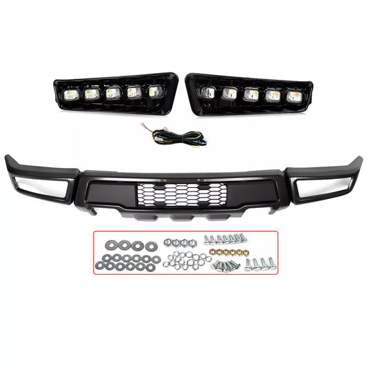 2009-2014 Ford F150 Steel Raptor Style Front Bumper W/LED Lights