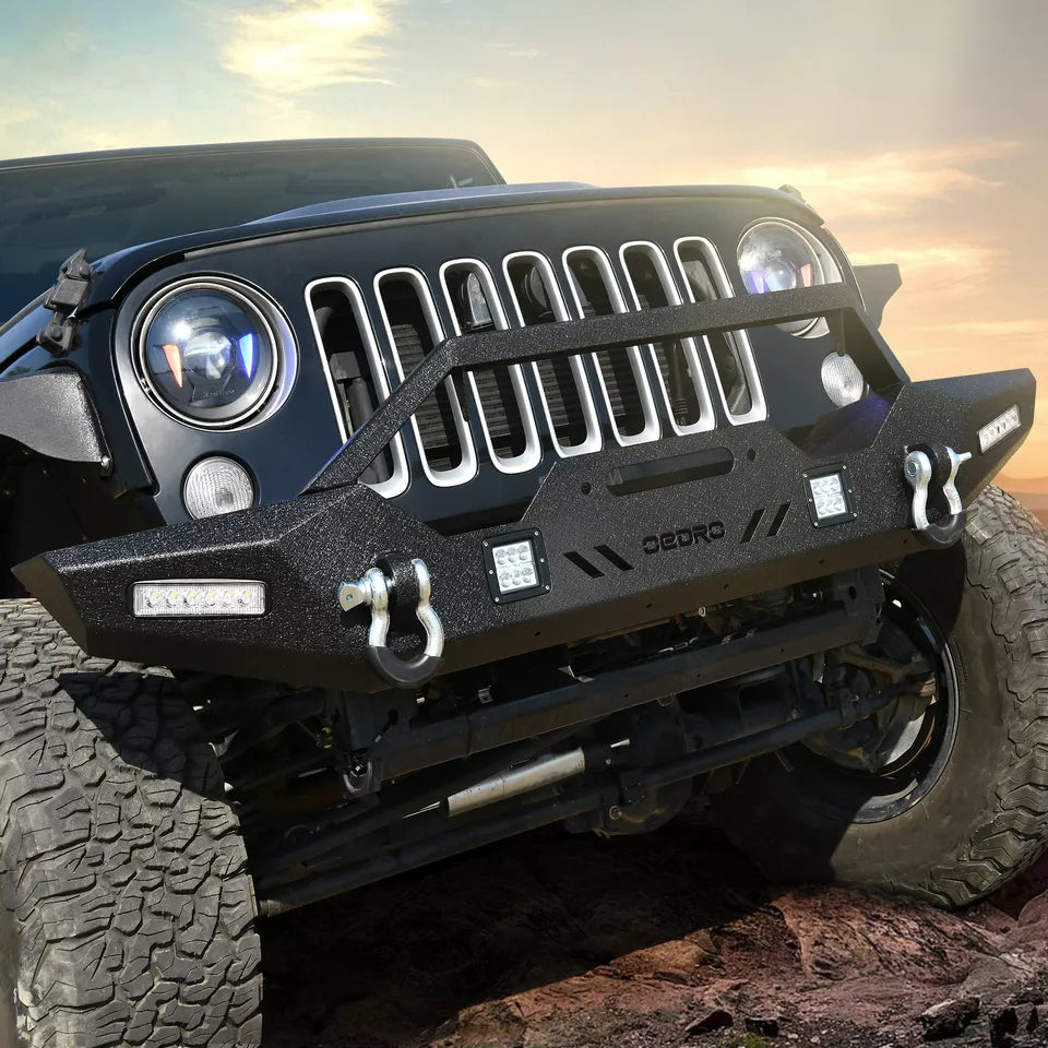 2007-2018 Jeep Wrangler JK Unlimited Front Bumper with LED Light