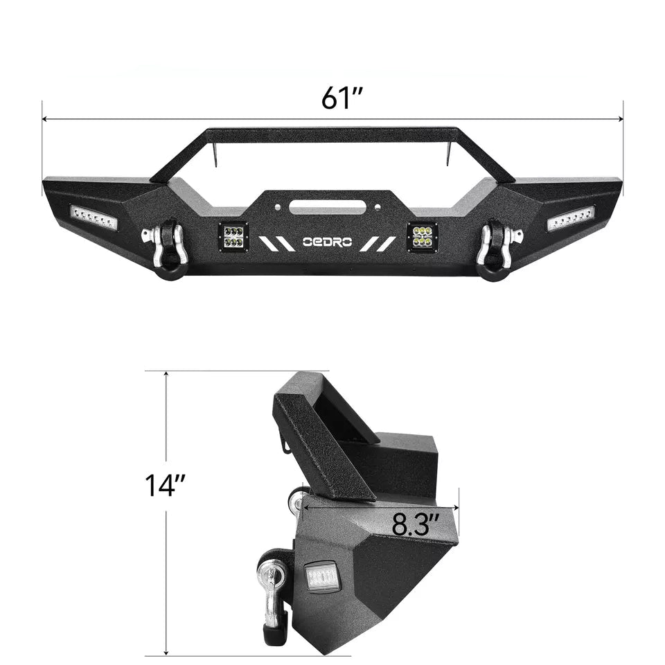 2007-2018 Jeep Wrangler JK Unlimited Front Bumper with LED Light