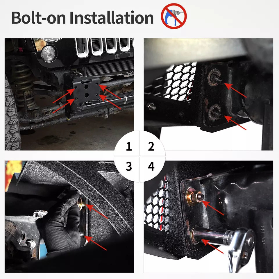 2007-2018 Jeep Wrangler JK Unlimited Front Bumper With Winch Plate