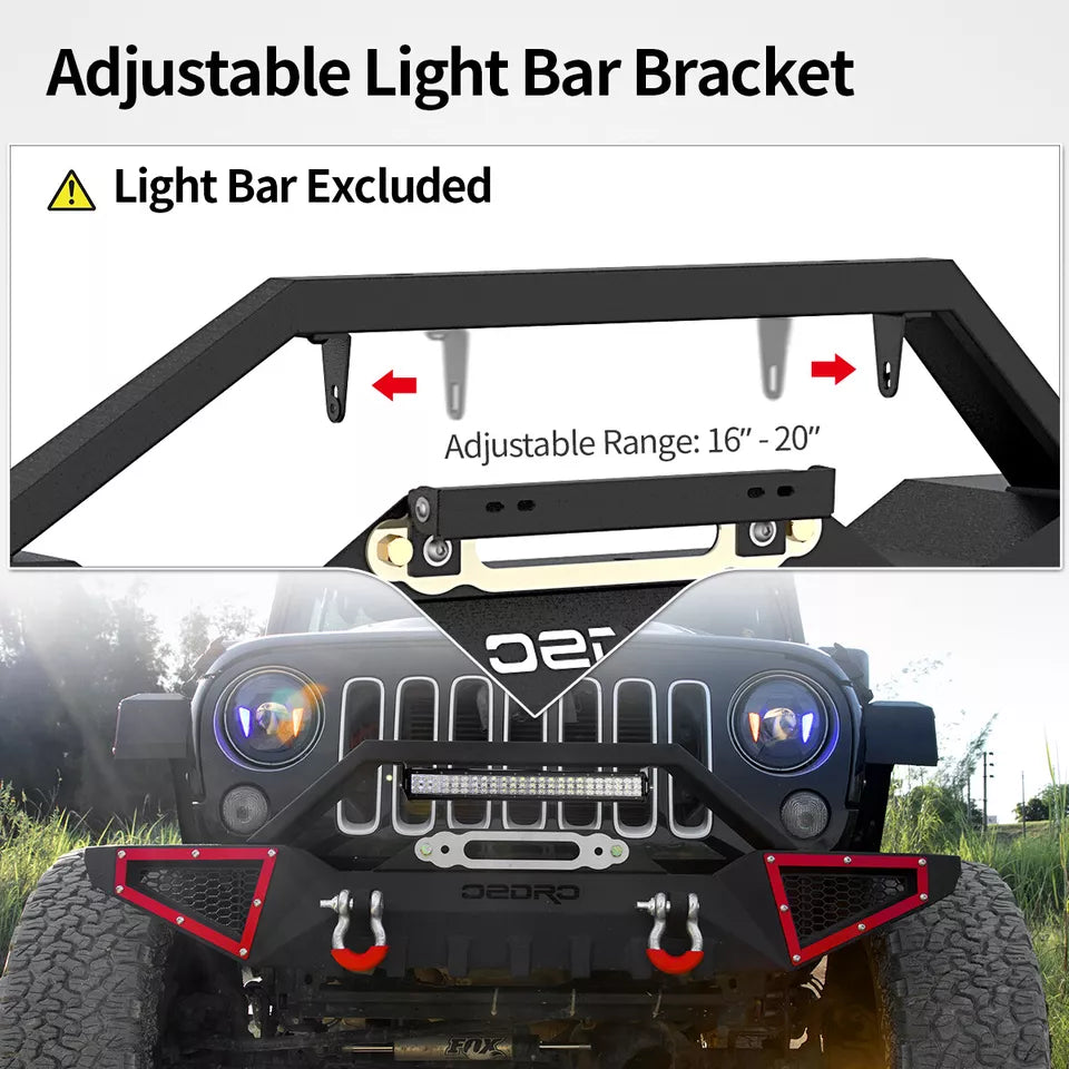 2007-2018 Jeep Wrangler JK Unlimited Front Bumper With Winch Plate