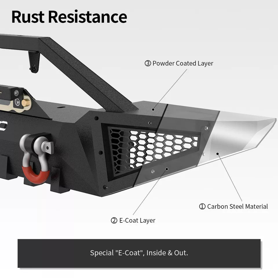 2007-2018 Jeep Wrangler JK Unlimited Front Bumper With Winch Plate